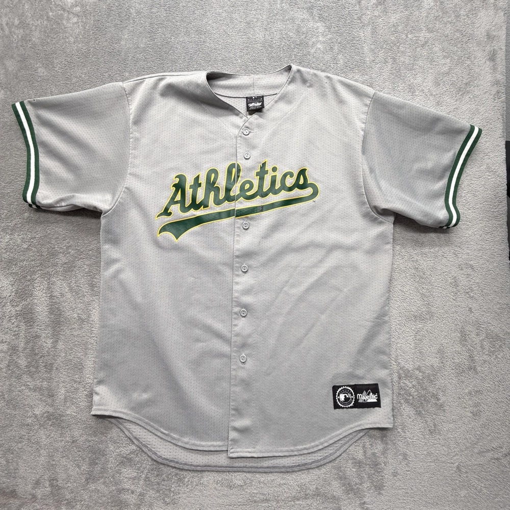 Vintage Majestic Jason Giambi #16 Oakland Athletics MLB Gray Jersey Size XL